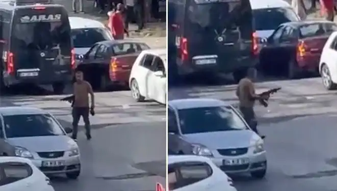 Başakşehir'de Pompalı Tüfekle Sokağa Çıkan Adamın Korku Dolu Anları
