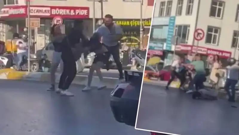Esenyurt'ta Motosikletli İki Kadına Şoke Eden Dayak Olayı